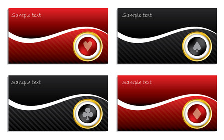 Business card set with poker designのイラスト素材