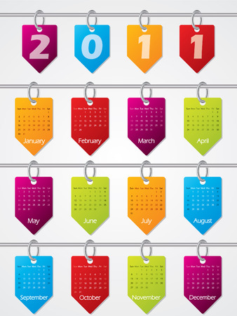 Hanging calendar design for 2011のイラスト素材