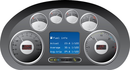 Truck dashboard design with gaugesのイラスト素材