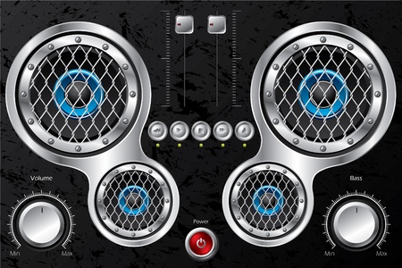 Hi fi design with instruments and speakersのイラスト素材