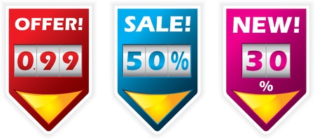 Discount label design set with counterのイラスト素材