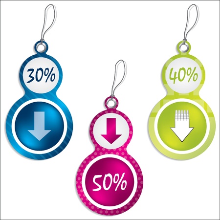 Cool new discount label set of threeのイラスト素材