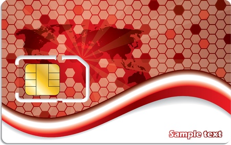 New sim card design for mobile carriers with world mapのイラスト素材