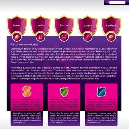 Security website template design with symbolsのイラスト素材