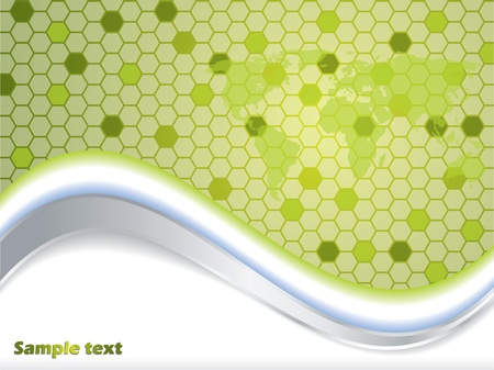 Waves and hexagons background design with world map fadingのイラスト素材
