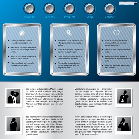Website template design with business man profilesのイラスト素材