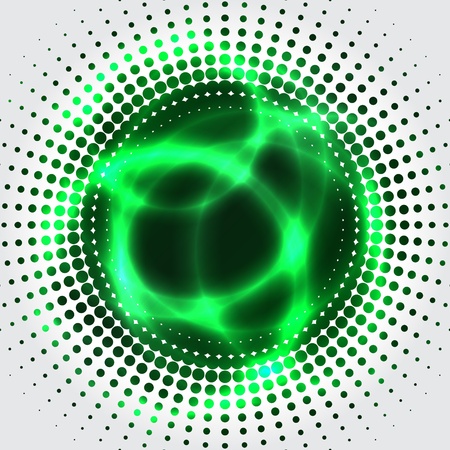 Abstract green plasma bagkground with halftone effectのイラスト素材