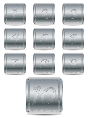Door number plates on white background with shadowsのイラスト素材