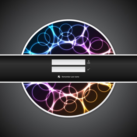 Abstract login screen with plasma elementsのイラスト素材