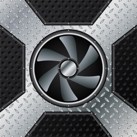 Industrial background with fan in the middleのイラスト素材