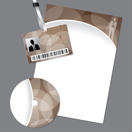 Company stationary set with id disk and letterのイラスト素材