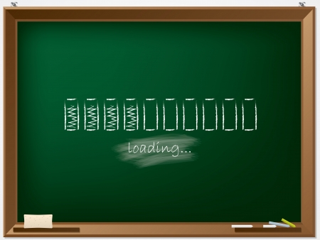 Loading prgress drawn with chalk on chalkboardのイラスト素材