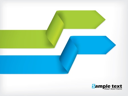 Abstract background design with colored arrow ribbonsのイラスト素材
