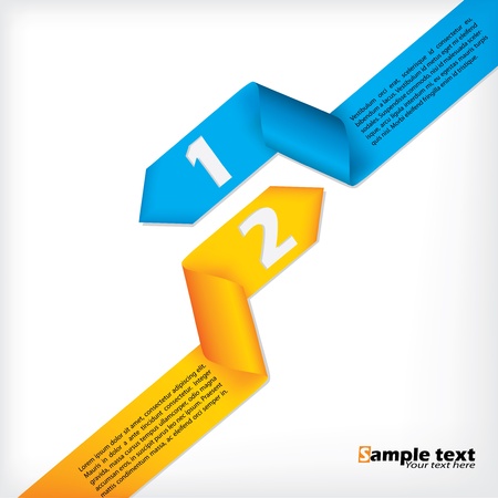 Abstract business brochure design with arrow ribbonsのイラスト素材
