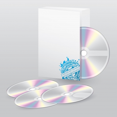 Editable open box with blank disc set and free shippingのイラスト素材