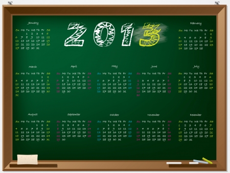 2013 calendar hand drawn on chalkboardのイラスト素材