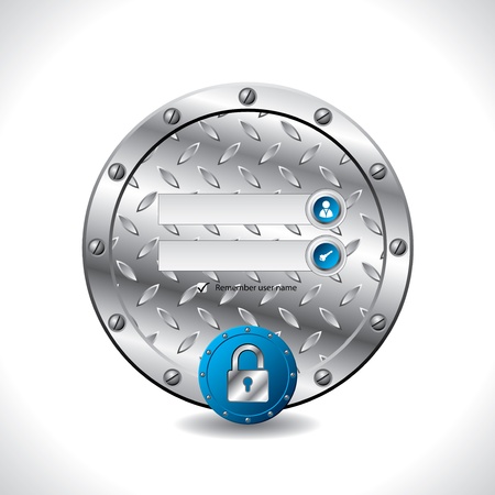 Abstract industrial login screen design with padlock buttonのイラスト素材
