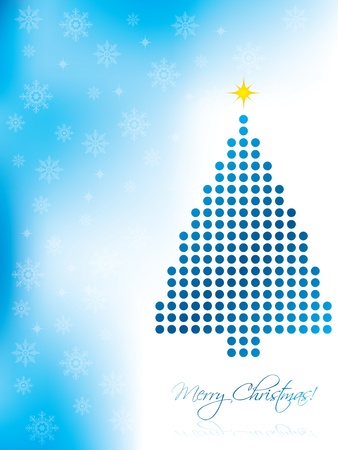 Abstract christmas card design with blue christmas treeのイラスト素材