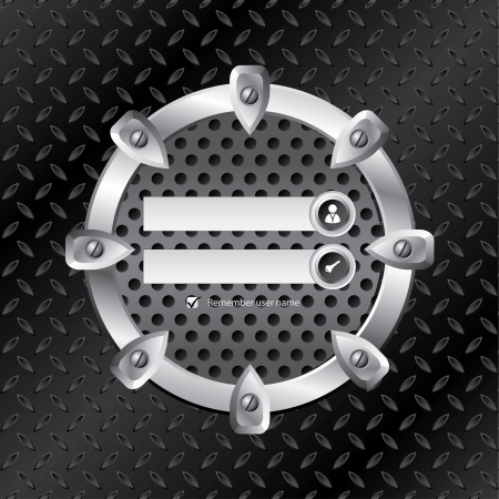 Abstract industrial login screen design with metallic ringのイラスト素材