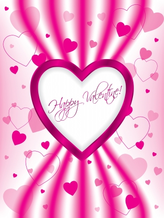 Pink valentine greeting card design with heartsのイラスト素材