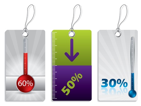 Shopping label set with thermometerのイラスト素材