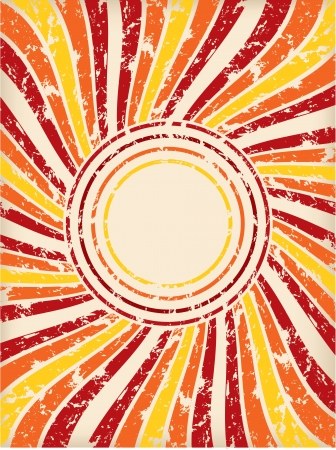 Abstract grunge retro background design  with wavy color burstのイラスト素材