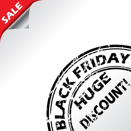 Black friday advertising with grunge seal on white backgroundのイラスト素材