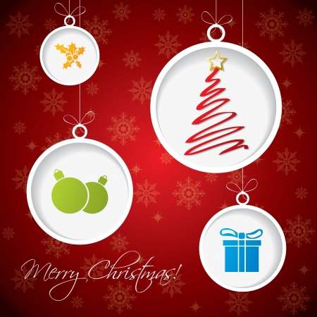 Christmas greeting card design with hanging decorationsのイラスト素材