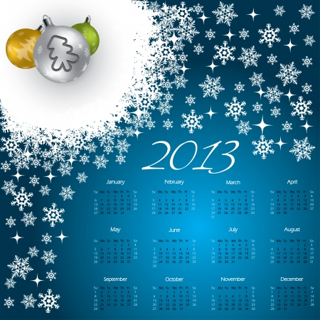 2013 Christmas calendar design with cool decorationsのイラスト素材
