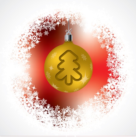 Christmas tree shape on golden decoration with red backgroundのイラスト素材