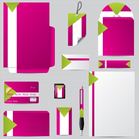 Stationary business set with various personalized objectsのイラスト素材