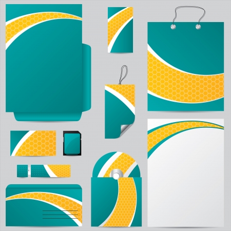 New business set with hexagon wave designのイラスト素材