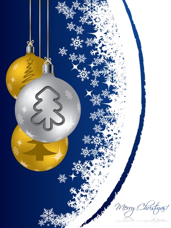 Christmas greeting card design with gold and silver decorationsのイラスト素材