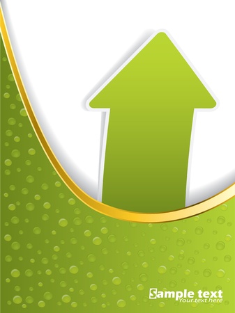 Bubble brochure design with arrow in green colorのイラスト素材