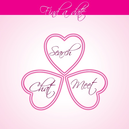 Find a date poster design with hearts and textのイラスト素材