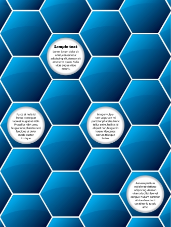 Abstract blue hexagon background with text containerのイラスト素材