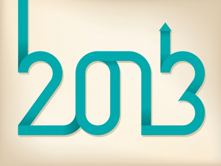 2013 text shaped out of curling ribbonのイラスト素材