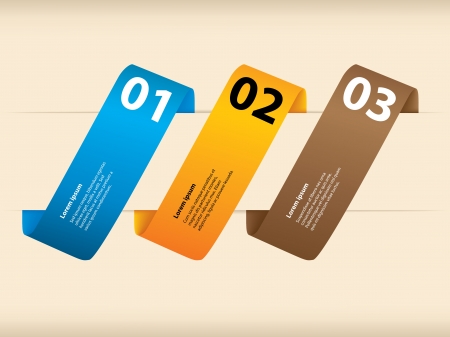 Ribbon stationary design with description of choicesのイラスト素材