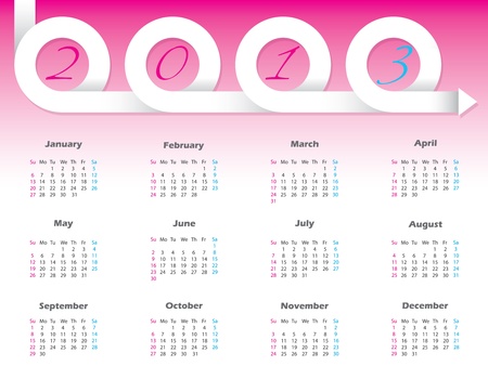 New swirling 2013 ribbon arrow calendar design のイラスト素材