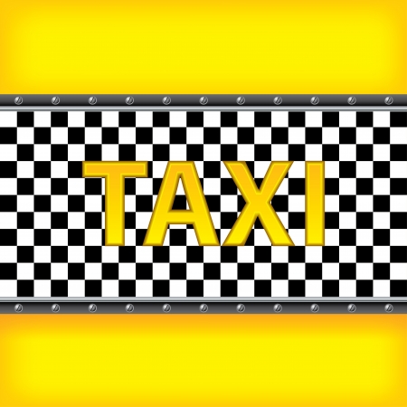 Yellow background with checkered taxi pattern and screwsのイラスト素材