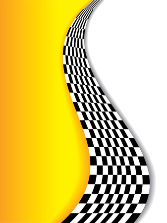 Abstract yellow background with checkered wave and shadowsのイラスト素材