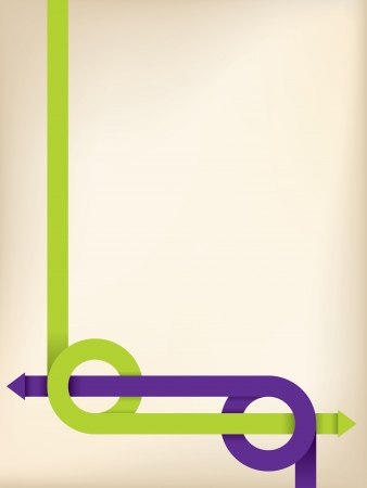 Abstract broshure design with green and purple arrows のイラスト素材