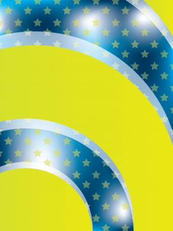 Cool blue background with green waves and starsのイラスト素材