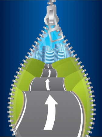 Uncovering the road of possibilities by unzipping のイラスト素材
