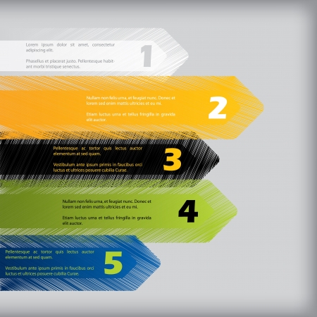 Sketch arrow infographic design with options and place for textのイラスト素材