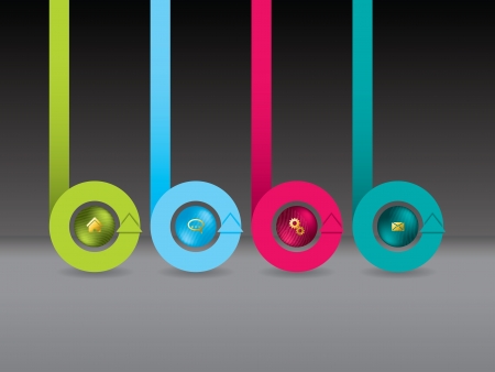 Curling ribbon arrow website template home screenのイラスト素材