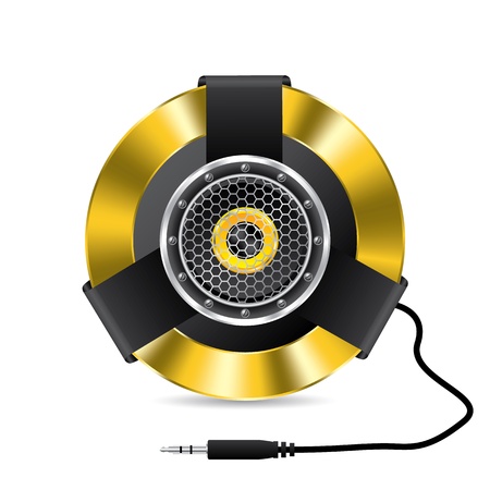 Cool speaker design with jack plug and cableのイラスト素材