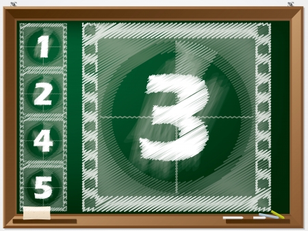 Scribbled countdown on chalk board with swipesのイラスト素材