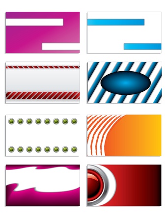 Set of 8 business cards with various designsのイラスト素材