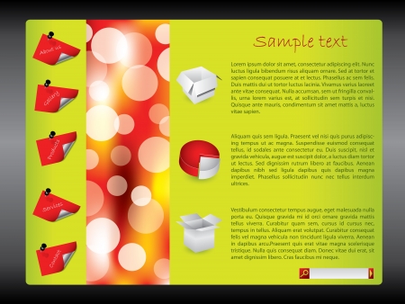 Cool green-red website template design with productsのイラスト素材
